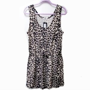 Cherish Tara Sleeveless Animal Print Short Romper Cotton Blend Size Large New